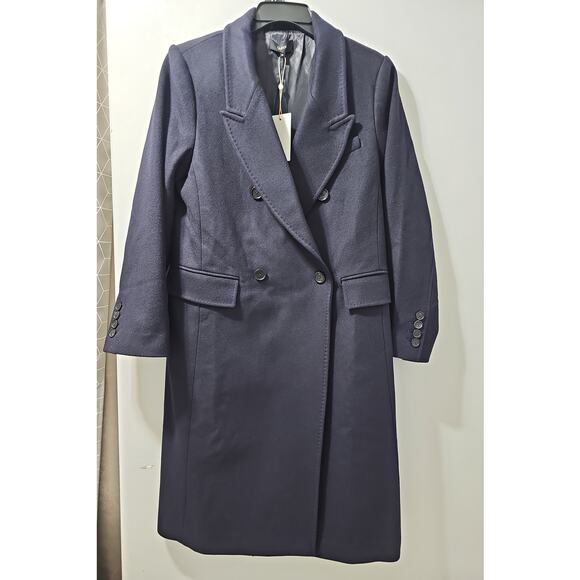 NWT Quince Italian Wool Double Breasted Coat Womens Medium Navy MSRP 190 - Picture 6 of 12